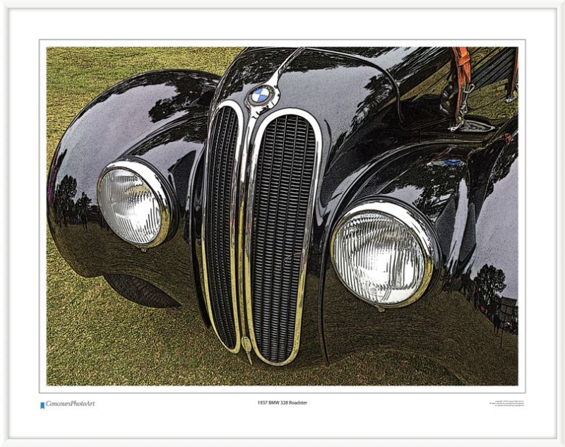 1937 BMW 328 Roadster / CPA206C / Stylized Print