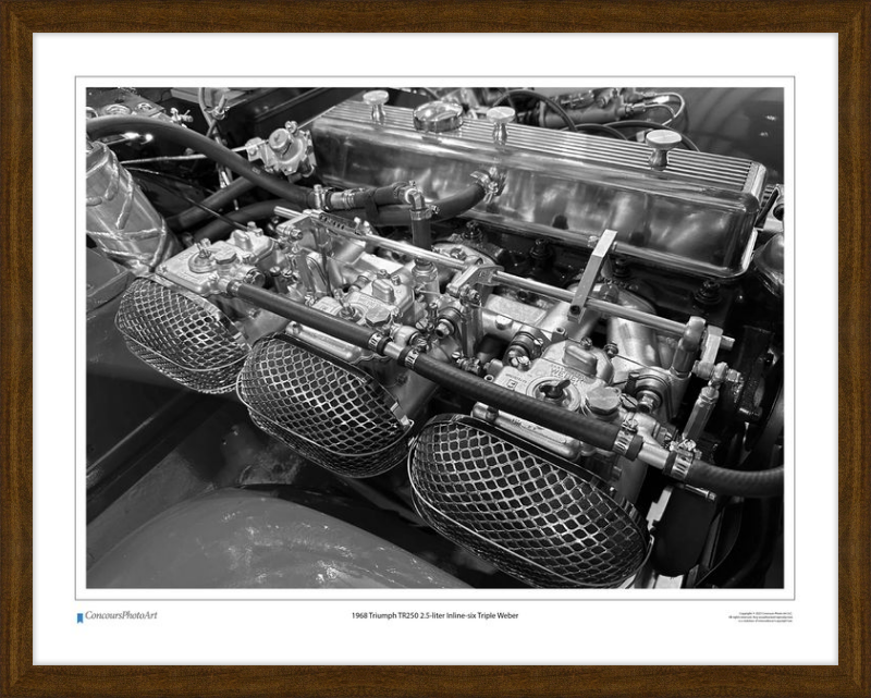 1968 Triumph TR250 2.5-liter Inline-six Triple Weber / CPA707B / Black and White