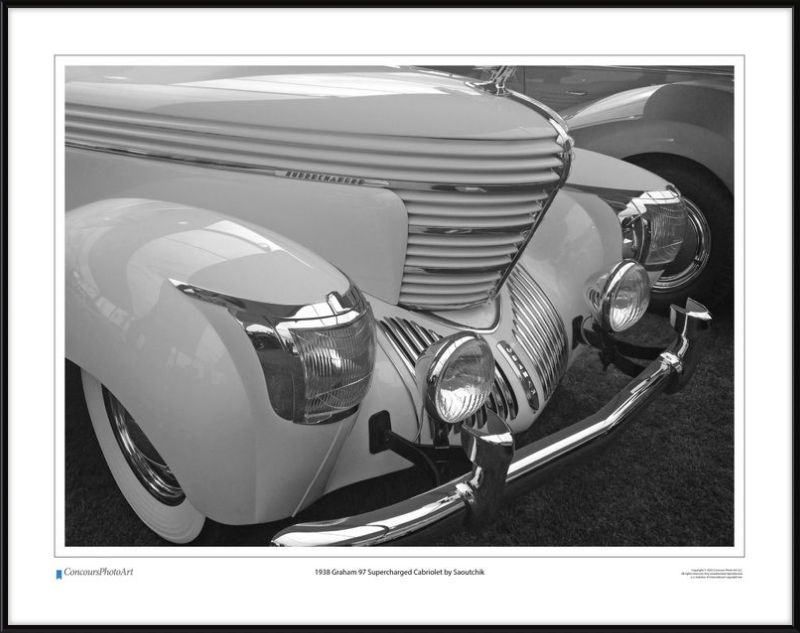 1938 Graham 97 Supercharged Cabriolet by Saoutchik / CPA307B / Black and White