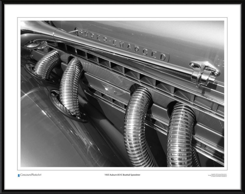 1935 Auburn 851C Boattail Speedsterr / CPA310B / Black and White