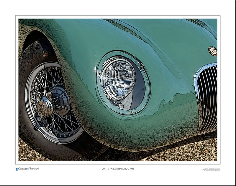 1953 Jaguar XK120 C-Type / CPA115C2 / Stylized Image