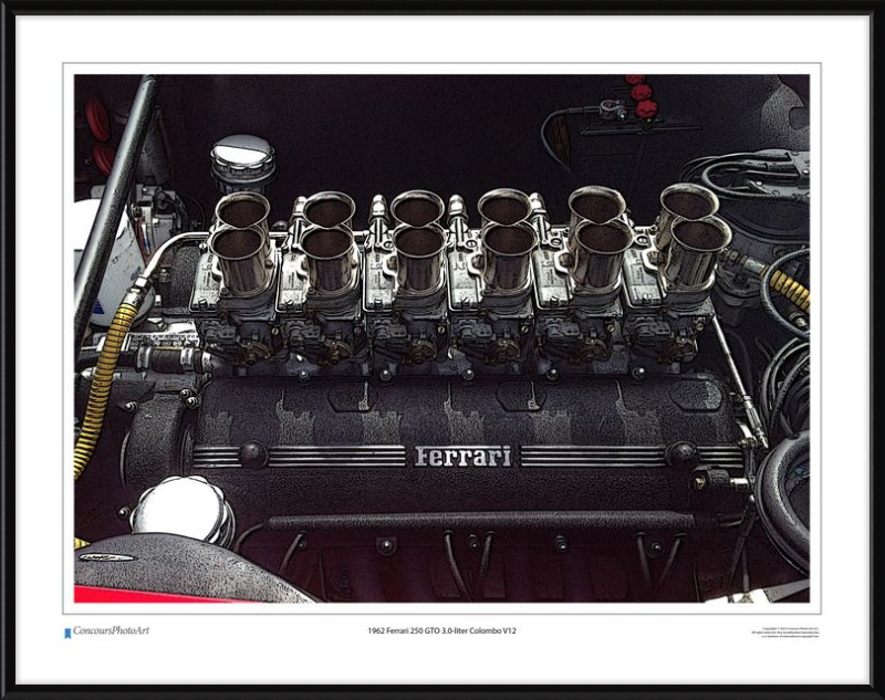 1962 Ferrari 250 GTO 3.0-liter Colombo V12 / CPA705C / Stylized Image