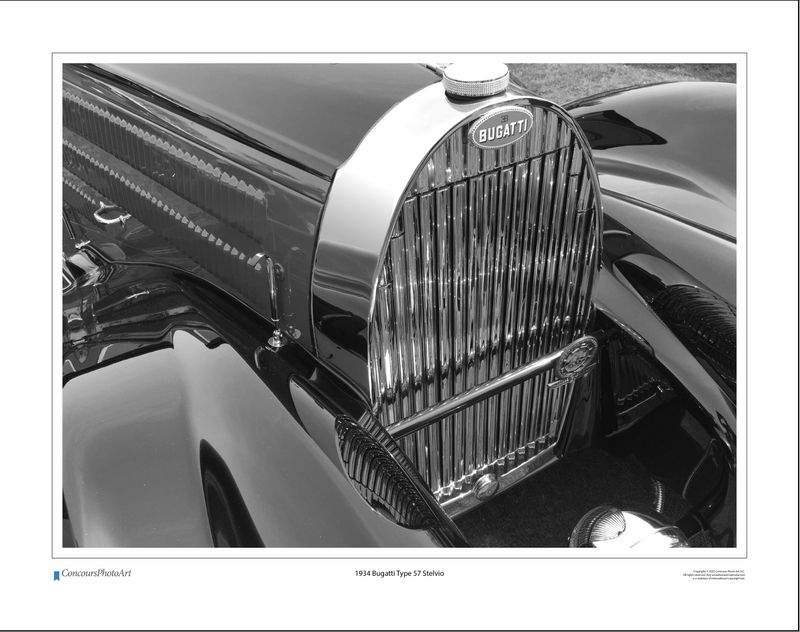1934 Bugatti Type 57 Stelvio / CPA201B / Black and White