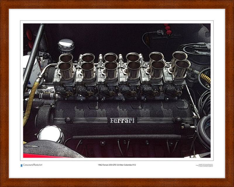 1962 Ferrari 250 GTO 3.0-liter Colombo V12 / CPA705C / Stylized Image