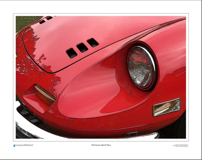 1973 Ferrari 246 GT Dino / CPA208C / Stylized Image