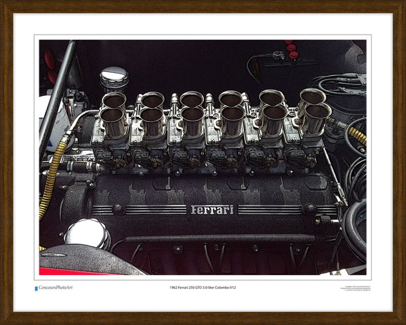 1962 Ferrari 250 GTO 3.0-liter Colombo V12 / CPA705C / Stylized Image