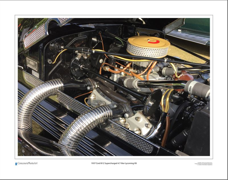 1937 Cord 812 Supercharged 4.7-liter Lycoming V8 / CPA709A / Color Print