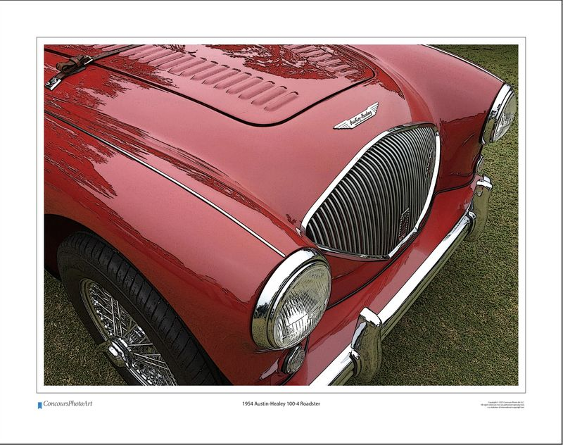 1954 Austin-Healey 100-4 / CPA112C / Stylized Image