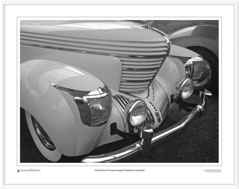 1938 Graham 97 Supercharged Cabriolet by Saoutchik / CPA307B / Black and White