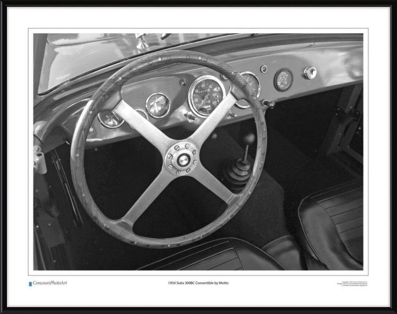 1954 Siata 300BC Convertible by Motto / CPA611B / Black and White