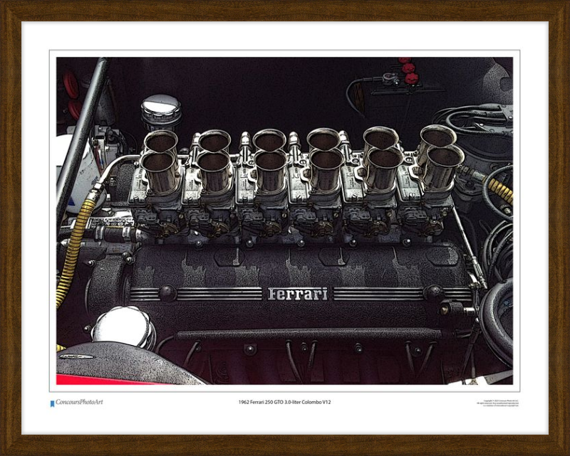 1962 Ferrari 250 GTO 3.0-liter Colombo V12 / CPA705C / Stylized Image