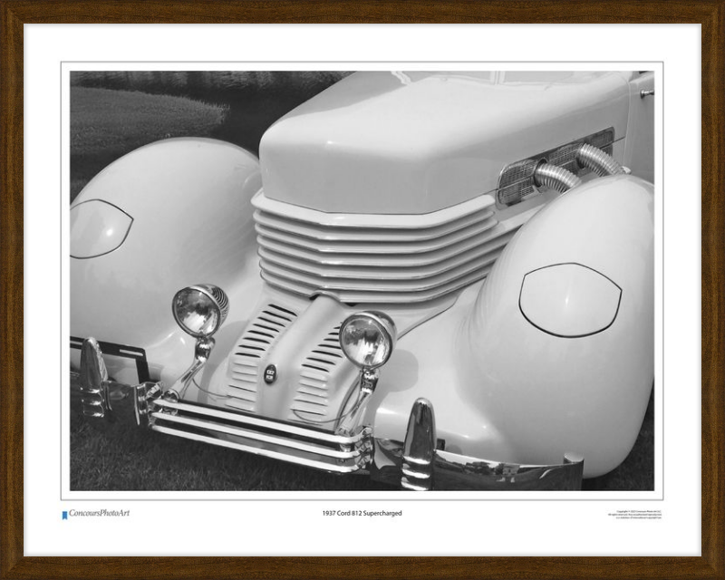 1937 Cord 812 Supercharged / CPA309B / Black and White