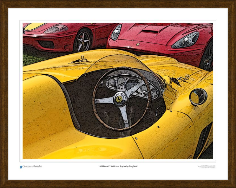 1955 Ferrari 750 Monza Spyder by Scaglietti / CPA610C / Stylized Image