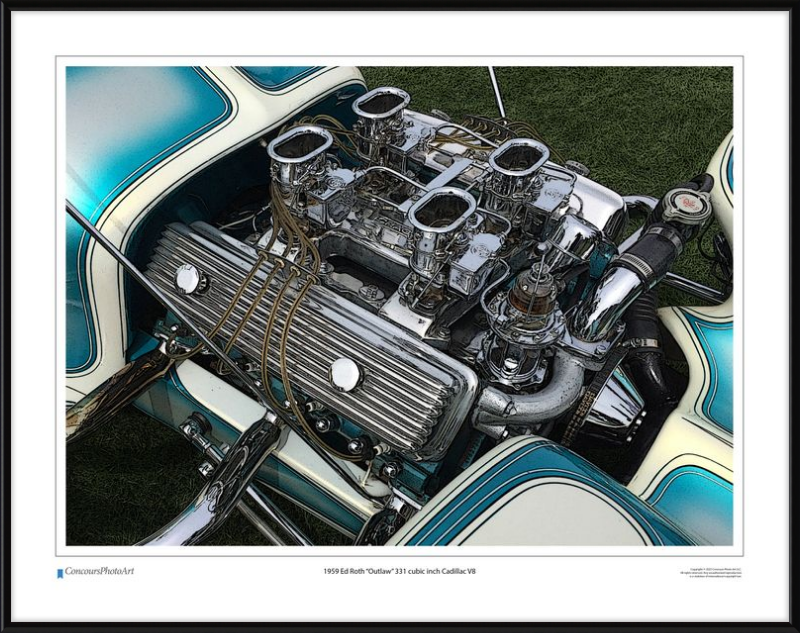 1959 Ed Roth “Outlaw” 331 cubic inch Cadillac V8 / CPA706C / Stylized Image