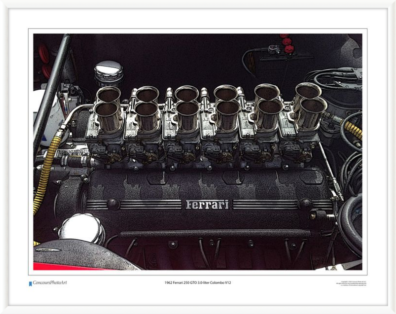 1962 Ferrari 250 GTO 3.0-liter Colombo V12 / CPA705C / Stylized Image