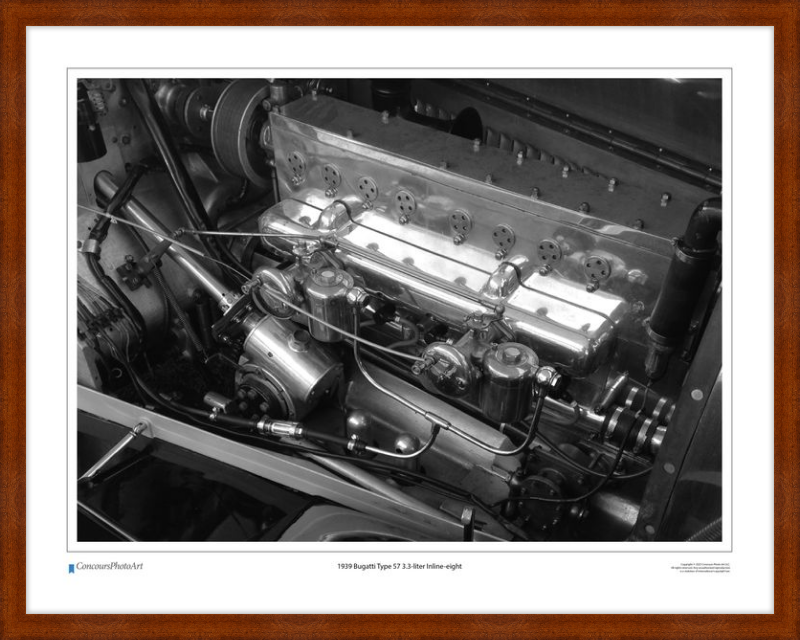 1939 Bugatti Type 57 3.3-liter Inline-eight / CPA710B / Black and White