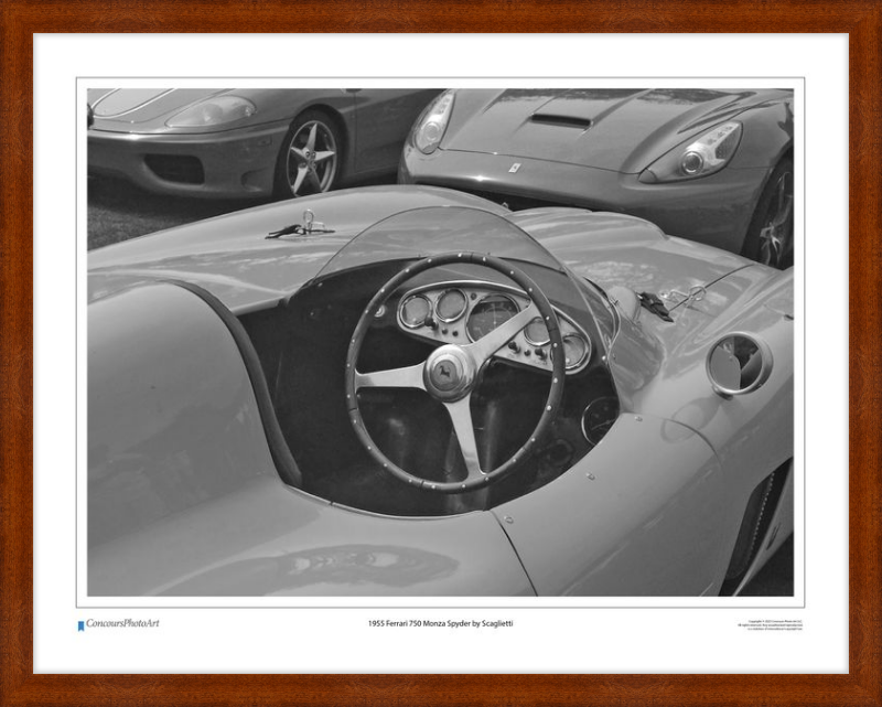 1955 Ferrari 750 Monza Spyder by Scaglietti / CPA610B / Black and White