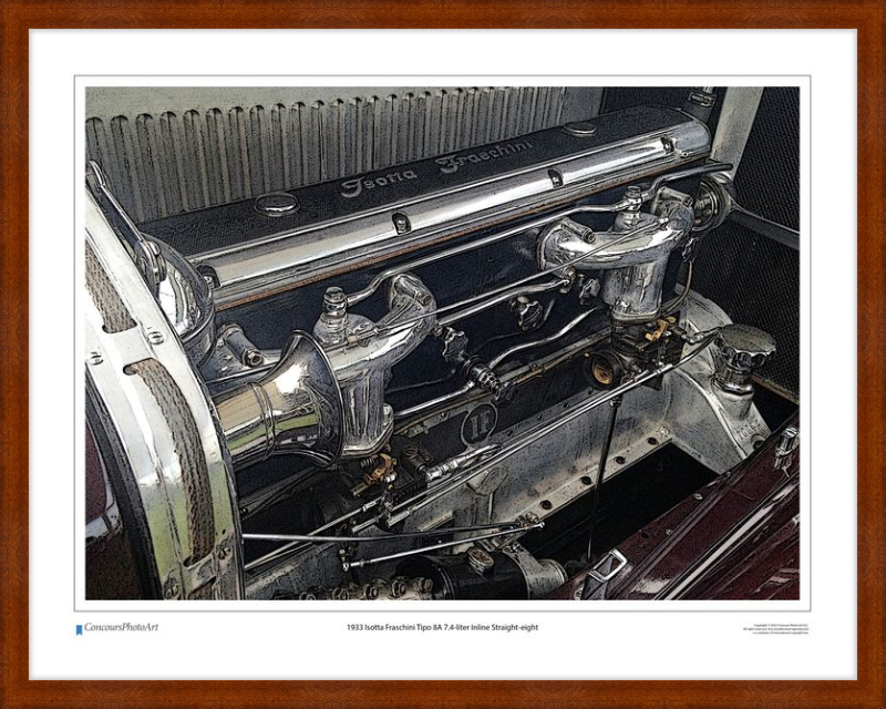 1933 Isotta Fraschini Tipo 8A 7.4-liter Inline Straight-eight / CPA712C / Stylized Image