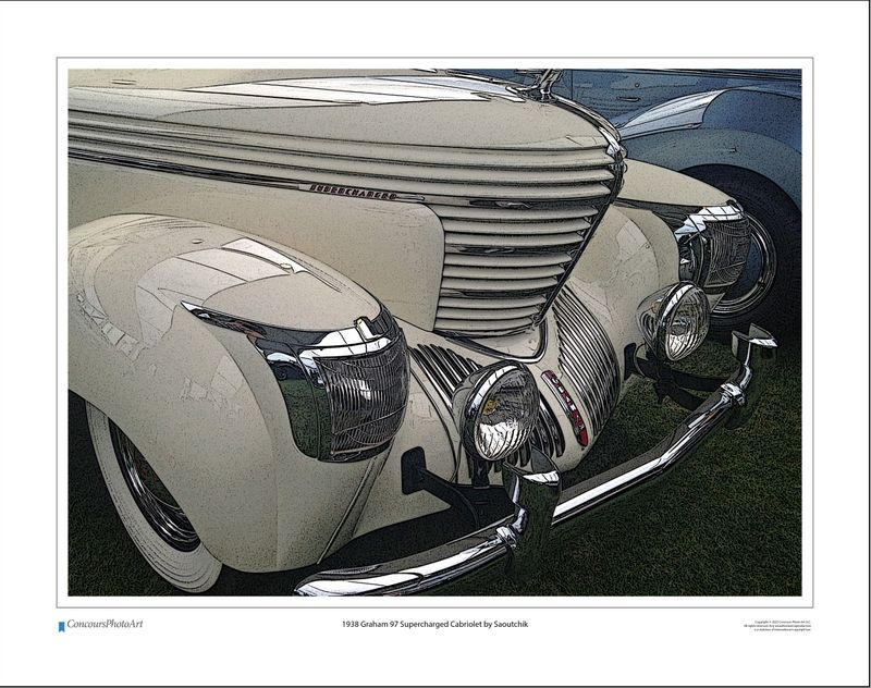 1938 Graham 97 Supercharged Cabriolet by Saoutchik / CPA307C / Stylized Image