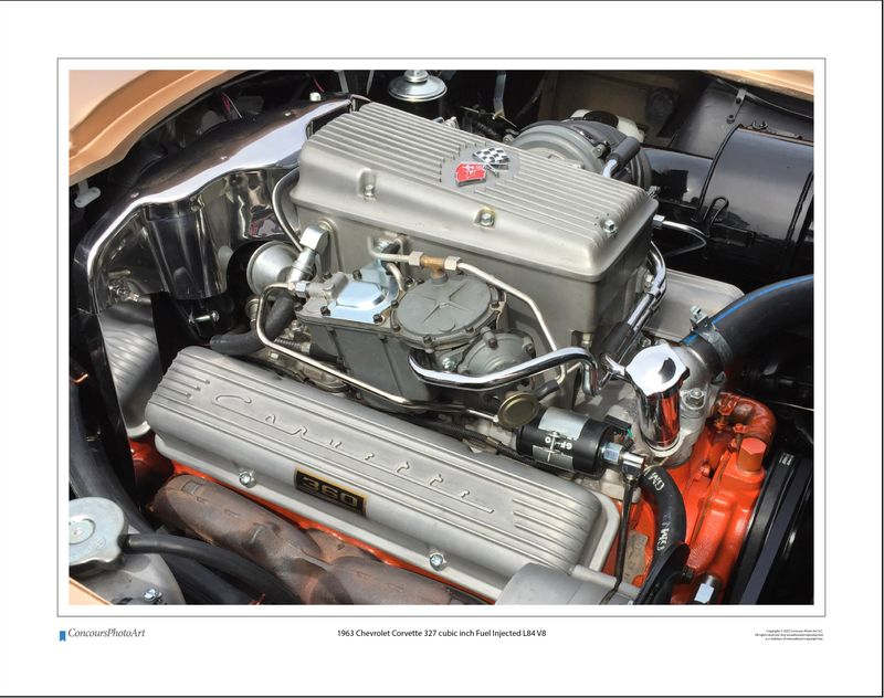 1963 Chevrolet Corvette 327 cubic inch Fuel Injected L84 V8 / CPA708A / Color Image