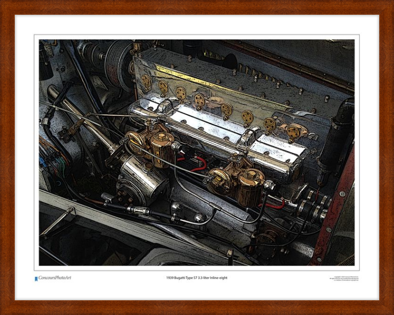 1939 Bugatti Type 57 3.3-liter Inline-eight / CPA710C / Stylized Image