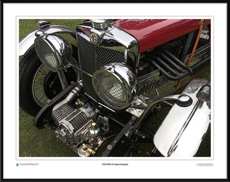 1933 MG J2 Supercharged / CPA101C / Stylized Print