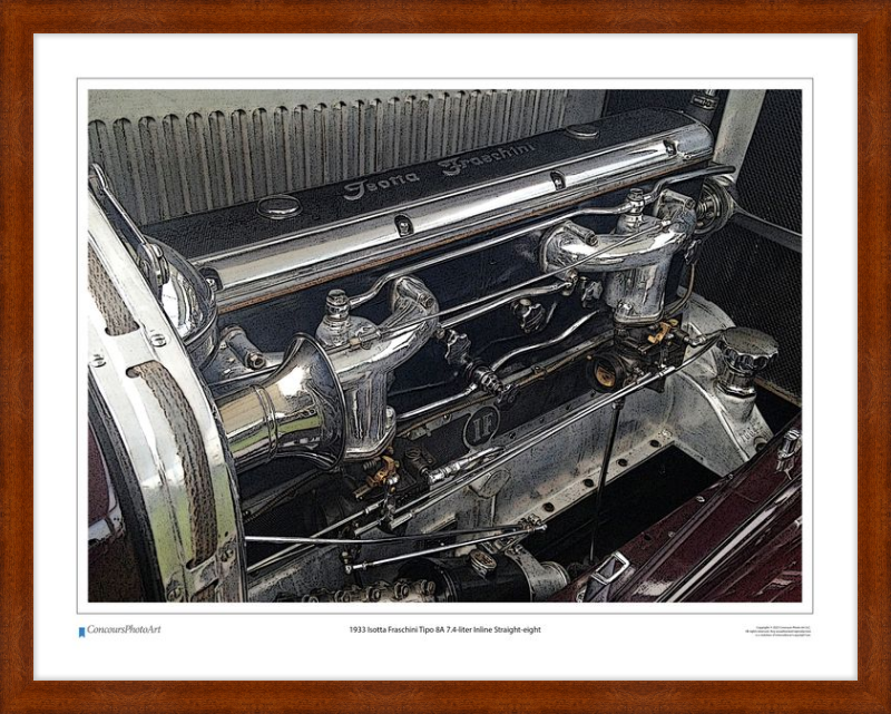 1933 Isotta Fraschini Tipo 8A 7.4-liter Inline Straight-eight / CPA712C / Stylized Image