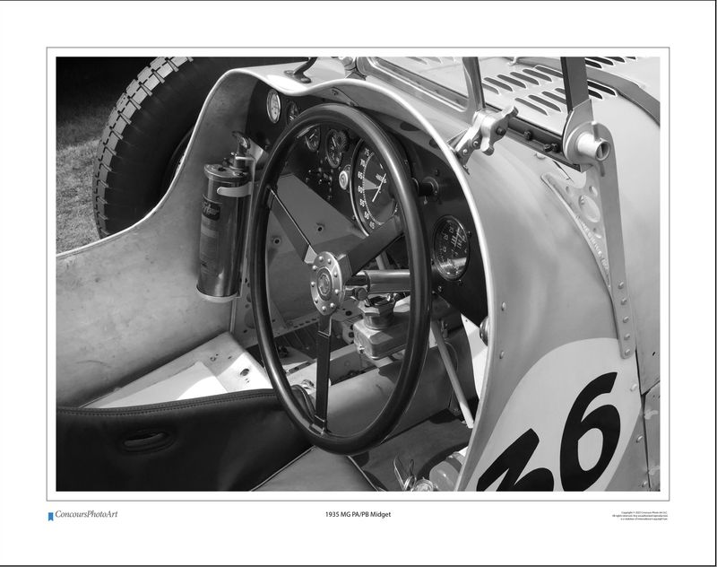 1935 MG PA/PB Midget / CPA607B / Black and White