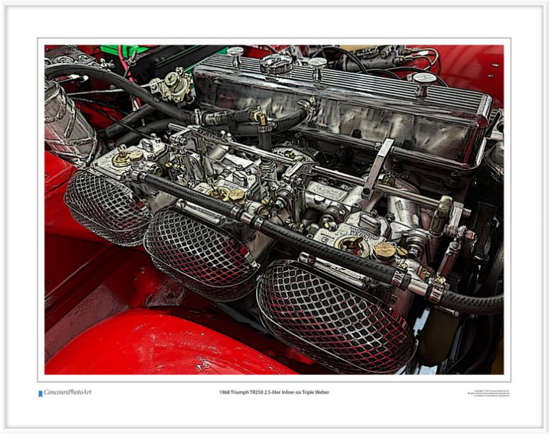 1968 Triumph TR250 2.5-liter Inline-six Triple Weber / CPA707C / Stylized Image