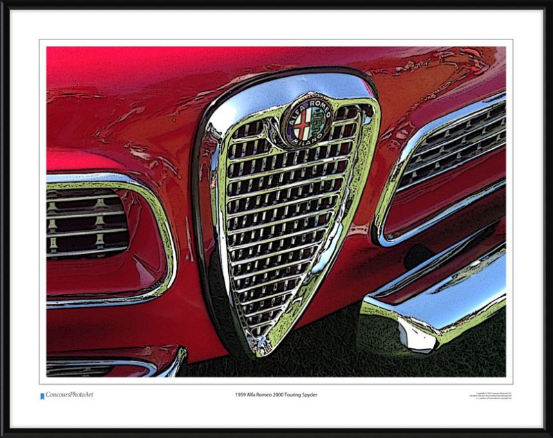 1959 Alfa Romeo 2000 Touring Spyder / CPA209C / Stylized Image