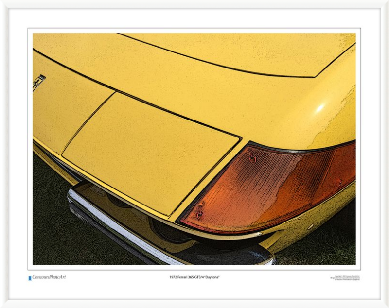 1972 Ferrari 365 GTB/4 “Daytona” / CPA205C / Stylized Image