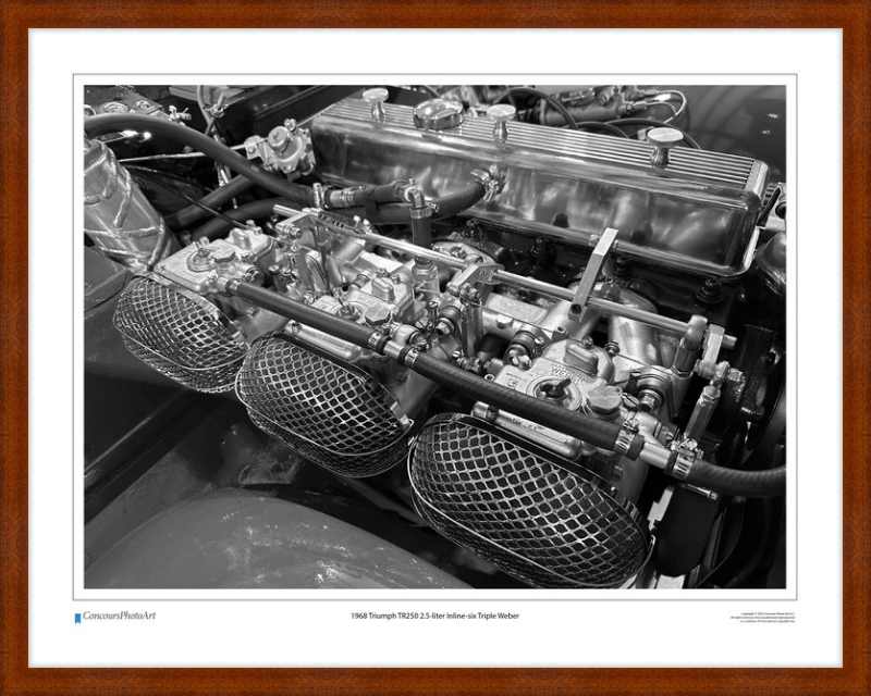 1968 Triumph TR250 2.5-liter Inline-six Triple Weber / CPA707B / Black and White