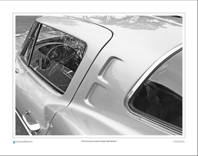 1963 Chevrolet Corvette Sting Ray "Split Window" / CPA301B / B&W Print