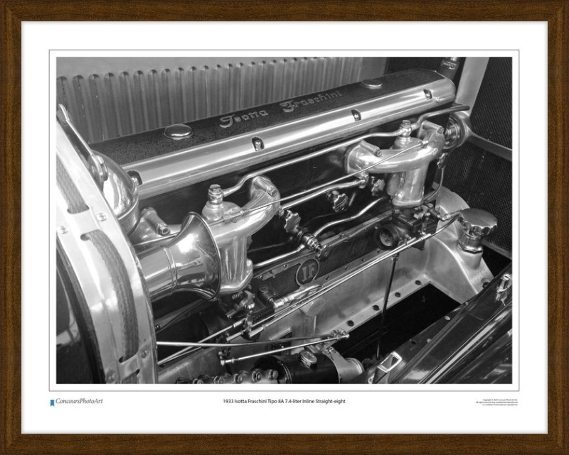 1933 Isotta Fraschini Tipo 8A 7.4-liter Inline Straight-eight / CPA712B / Black and White