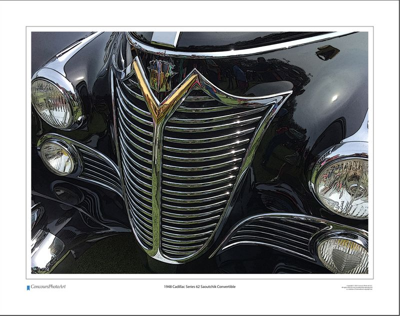 1948 Cadillac Series 62 Saoutchik Convertible / CPA302C / Stylized Image