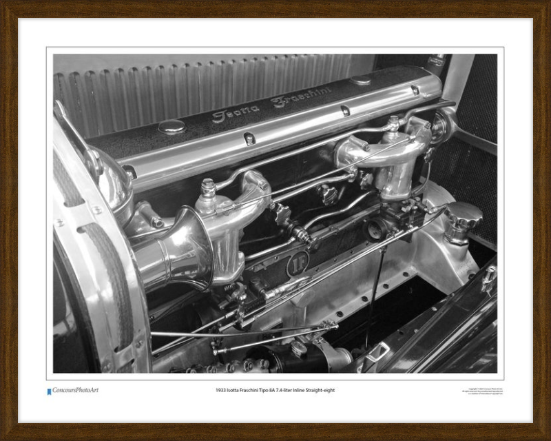 1933 Isotta Fraschini Tipo 8A 7.4-liter Inline Straight-eight / CPA712B / Black and White