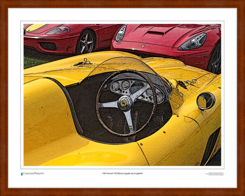 1955 Ferrari 750 Monza Spyder by Scaglietti / CPA610C / Stylized Image