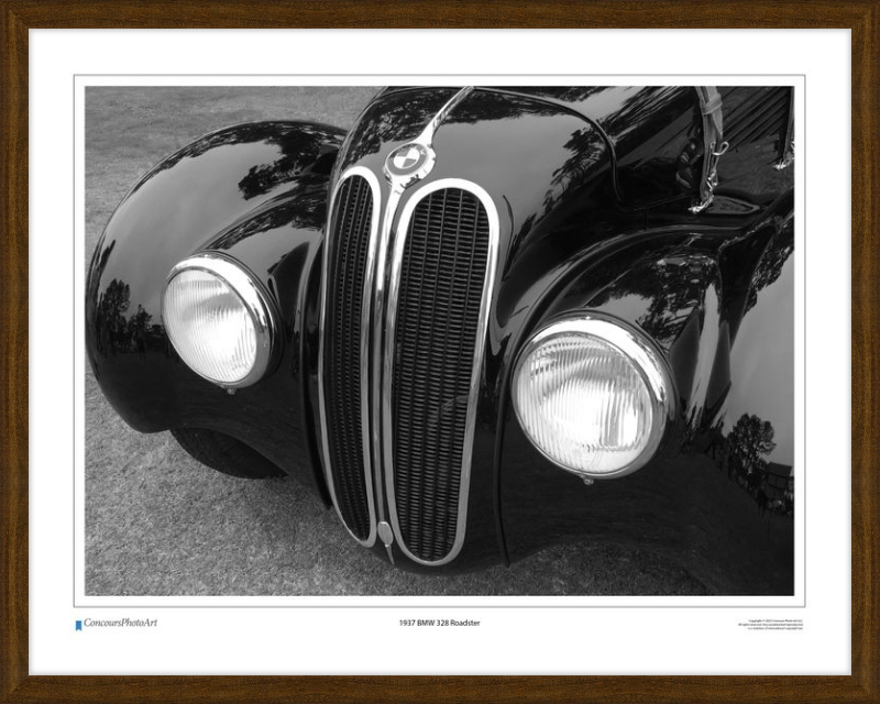 1937 BMW 328 Roadster / CPA206B / Black and White