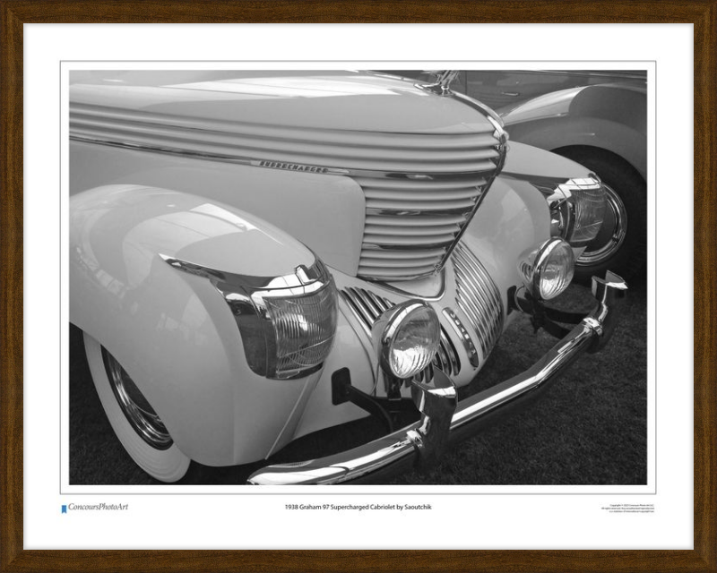 1938 Graham 97 Supercharged Cabriolet by Saoutchik / CPA307B / Black and White