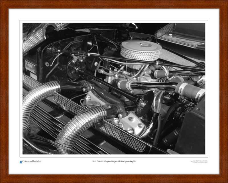 1937 Cord 812 Supercharged 4.7-liter Lycoming V8 / CPA709B / Black and White