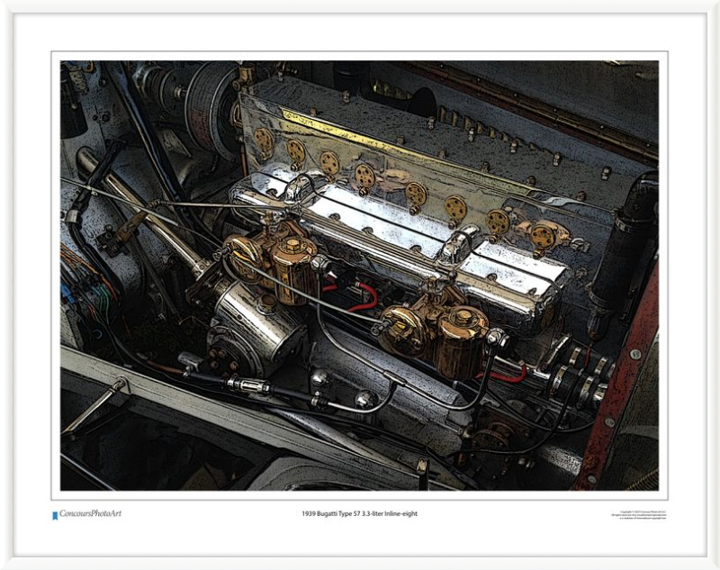 1939 Bugatti Type 57 3.3-liter Inline-eight / CPA710C / Stylized Image