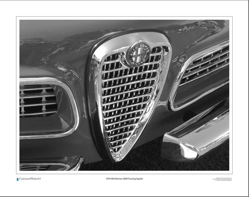 1959 Alfa Romeo 2000 Touring Spyder / CPA209B / Black and White