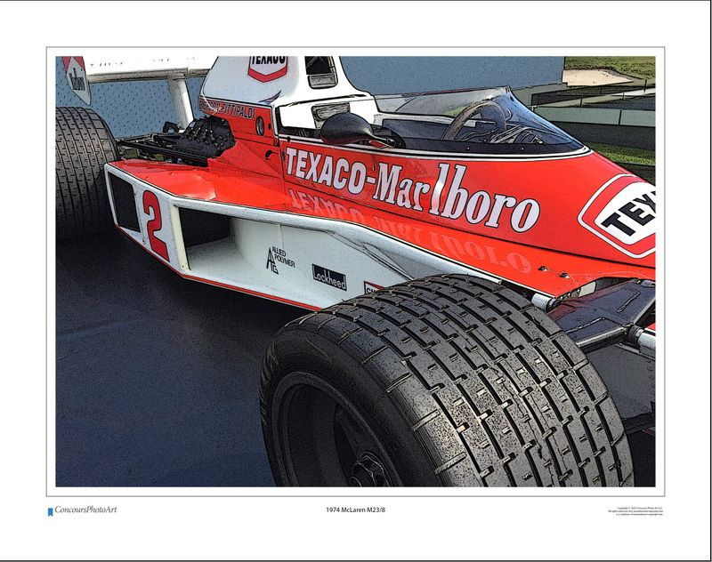 1974 McLaren M23/8 / CPA407C / Stylized Image