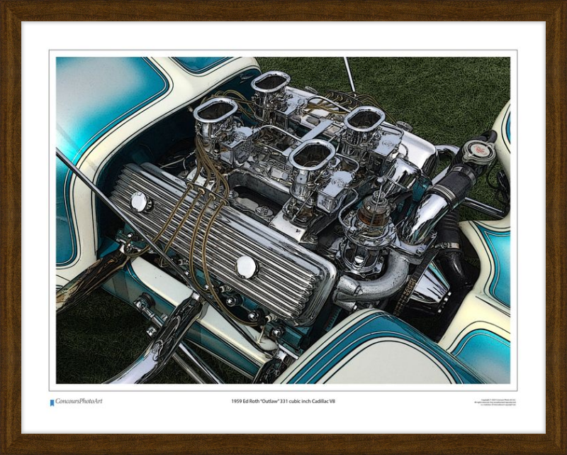 1959 Ed Roth “Outlaw” 331 cubic inch Cadillac V8 / CPA706C / Stylized Image