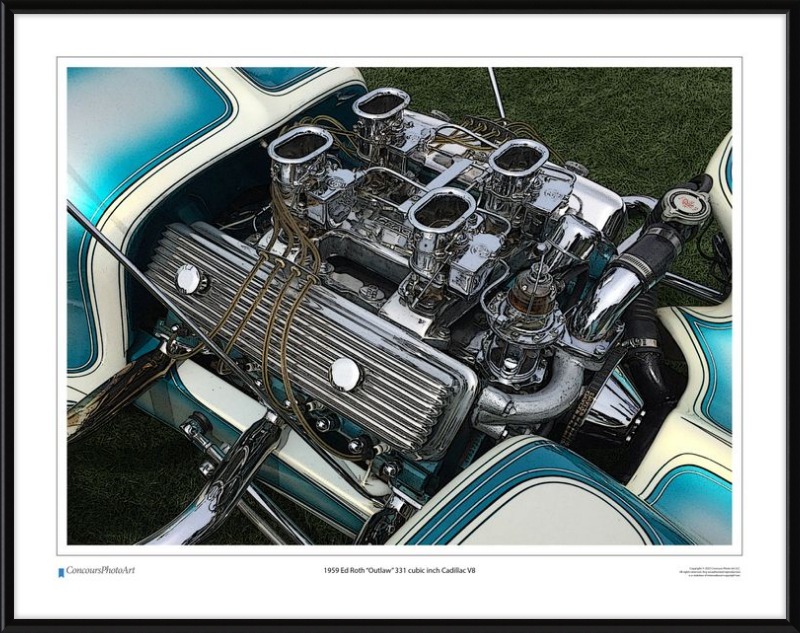 1959 Ed Roth “Outlaw” 331 cubic inch Cadillac V8 / CPA706C / Stylized Image