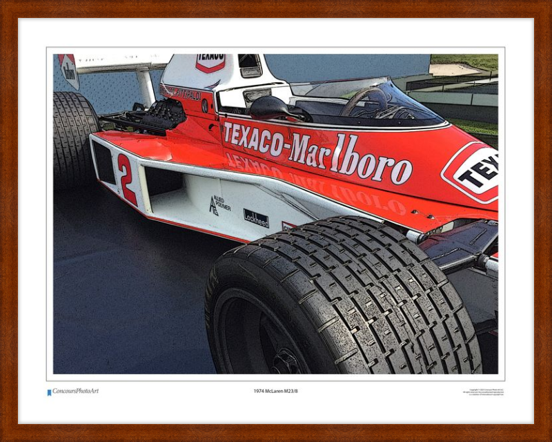 1974 McLaren M23/8 / CPA407C / Stylized Image