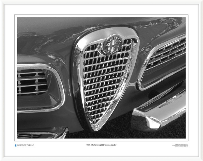 1959 Alfa Romeo 2000 Touring Spyder / CPA209B / Black and White