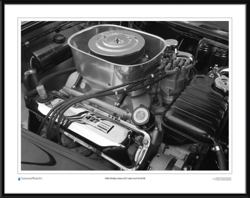 1966 Shelby Cobra 427 cubic inch Ford V8 / CPA711B / Black and White