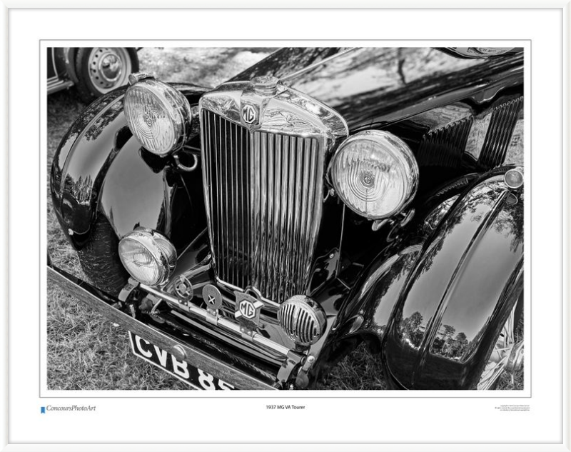 1937 MG VA Tourer / CPA120B / B&W Print
