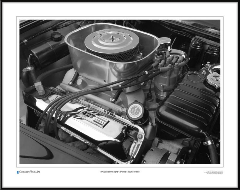 1966 Shelby Cobra 427 cubic inch Ford V8 / CPA711B / Black and White